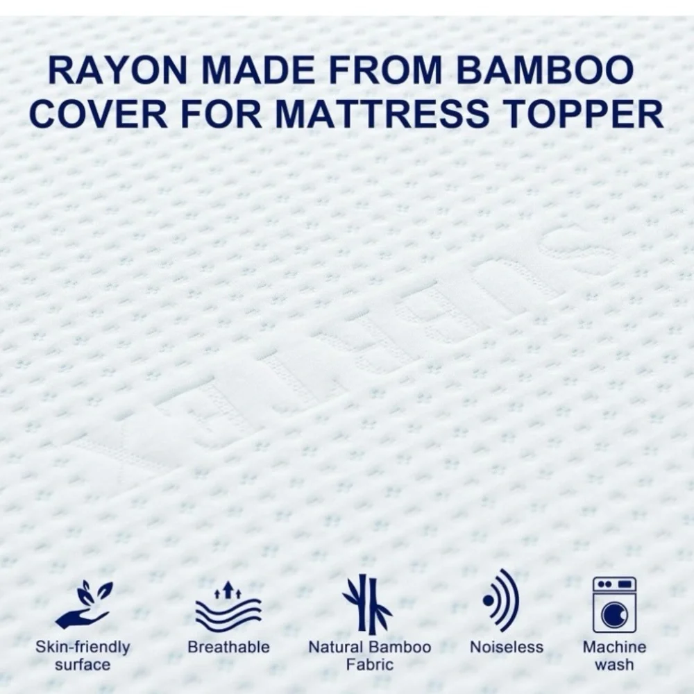 Subrtex Premium White and Blue Bedding topper covers